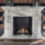 Carved marble fireplace mantel